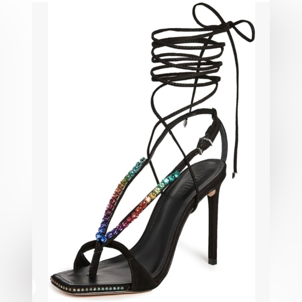Schutz Vikki Crystal Stiletto Sandals Size 7.5B